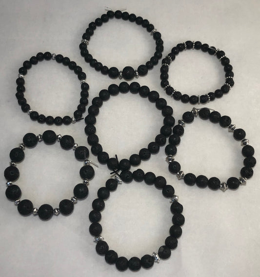 Energy Healing Black Lava Stone Bracelet
